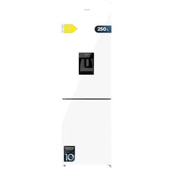 Cecotec Frigorífico Combi 250L Dispensador de Agua Bolero Coolmarket Combi 250 WD Total White Glass D. Altura 180cm, Ancho 55cm, No Frost, Compresor Inverter, Bajo Consumo, Puerta Reversible y Alarma