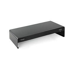 PRENDELUZ Supporto per Monitor con 3 Porte USB, Colore Nero, Ideale per ottimizzare Lo Spazio e Migliorare l'ergonomia sul Lavoro.