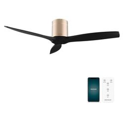 Cecotec Deckenventilator EnergySilence Aero 5500 Aqua GoldBlack Connected, DC-Motor 40W, Durchmesser 132 cm, Niedriger Verbrauch, WLAN, Fernbedienung, Außenbereich, Timer, Sommer und Winter, Leise