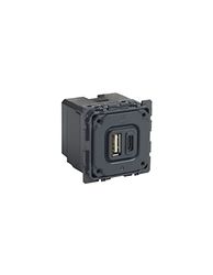 Legrand 067465 - Cargador Doble USB, Tipo A y Tipo C, 3A, 15 W