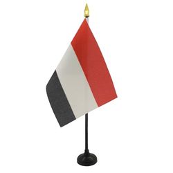 AZ FLAG - Mini Drapeau Soudan De Table - 15x10 cm - Drapeau Soudanais De Bureau 100% Polyester Avec Hampe Pointe Dorée 25cm