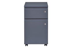 Inter Link - Caisson roulant avec un tiroir et une porte - Caisson de bureau Caisson fixe - Verrouillable - Revêtement Melanim - Dimensions en cm : L 44 x P 52 x H 77 - Couleur Anthracite - File Guard