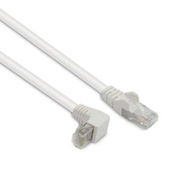 Metronic, 90° vinklad RJ45 UTP Ethernet-kabel, kategori 5e, 1 Gbit/s, guldkontakter, idealisk för datorer, smart TV, spelkonsoler (3 m)