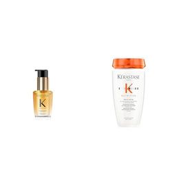 Duo KÉRASTASE Elixir Ultime - L'Huile Originale - Huile Capillaire Nourrissante Multi-Usage - Tous Types de Cheveux - 30ml + KÉRASTASE Nutritive - Bain Satin - Cheveux Secs Fins à Moyens - 250 ml