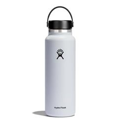 Hydro Flask - Wide Mouth - Waterfles 1180 ml (40 oz) - Vacuümgeïsoleerde roestvrijstalen waterfles met lekvrij Flex Cap en poedercoating - BPA-vrij - Wide Mouth - White