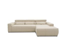 DOMO. collection Sofá esquinero Brandon con Respaldo en Forma de L, esquinero Acolchado, 285 x 175 x 98 cm, Color Beige