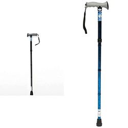 DRIVE DEVILBISS HEALTHCARE Height Adjustable Folding Walking Stick with Gel Grip, Black and Drive Height Adjustable Folding Walking Stick with Gel Grip, Blue