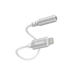 Hama Adaptateur Lightning Apple vers Jack 3.5mm Femelle (Adaptateur Casque pour iPhone, certifié MFI, Convertisseur d'écouteurs pour iPhone 13/12/11/ XS Max/XS/XR/X/8 Plus/7 Plus/7) Blanc