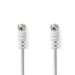 NEDIS Satelliet- en antennekabel | F-stekker | F-stekker | vernikkeld | 75 ohm | dubbel afgeschermd | 1,00 m | rond | pvc | wit | label