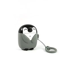 MOJIPOWER, AirPods 1 and 2 Generation Case, First and Second Generation AirPods Cover with Side Key Ring, Protective Case for AirPods, Penguin Design