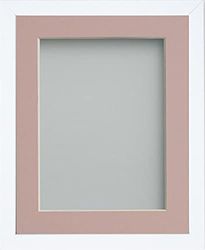 Frame Company Jellybean Range White Wooden 10x8 inch Picture Photo Frame with Pink Mount for Image 6x4 inch * Choice of Colours & Sizes* Fitted with Perspex