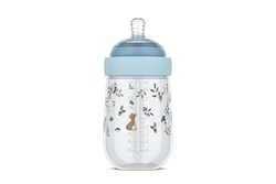 Mepal Baby Bottle Mio Little Dutch, Transparent Cap for Storage, Anti-Colic Baby Bottles, Spiral Design Prevents Blocked Teat, Medical Grade Silicone, 240 ml, Forest Friends