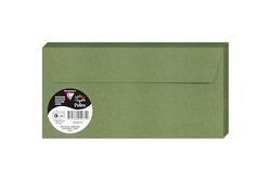 Clairefontaine 5075C – Paquete de 20 sobres autoadhesivos – Formato DL 11 x 22 cm – 120 g/m² – Color verde salvia – Invitación para eventos y correspondencia – Gama Polen – Papel premium liso