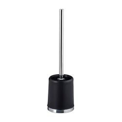 Relaxdays WC Accessory Set, Toilet Round Holder, Exchangeable Brush Head, 37 cm, Black, Standard