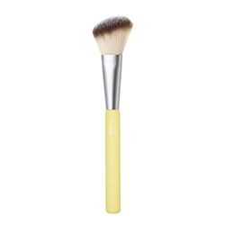 3INA MAKEUP - The Angle Blush Brush - amarelo claro - pincel de maquilhagem em ângulo - pincel chanfrado para corete - cabelo semi-grosso - forma angular - fácil de desfocar - Vegan - Cruelty Free
