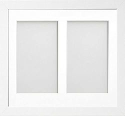 Allington Range 10x8-inch White Picture Photo Frame with White 2-Aperture Mount for Image Size 6x4-inch