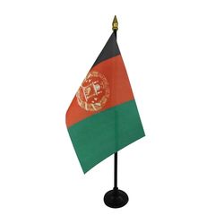 AZ FLAG Bandiera da Tavolo Afghanistan 15x10cm Punta Dorata - Piccola BANDIERINA AFGANA 10 x 15 cm