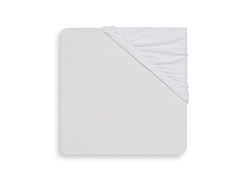 Jollein Jersey Bomull Dra-på-lakan, 120 cm Längd x 60 cm Bredd, Vit