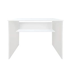 mattfy - Mesa de Escritorio, Mesas para Ordenador, Acabada en Blanco, Práctica y Funcional, Medidas: 90 cm (Ancho) x 49,5 cm (Fondo) x 77 cm (Alto)