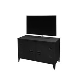 Urban Living Industriel Zwarte tv-kast van metaal, 2 deuren, 100 x 40 x 53 cm