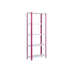 SimonRack Livraria estante salão, 1800 x 800 x 400 mm, 5 alturas, estilo industrial, metal, rosa/branco - Simon Home