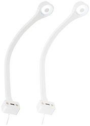 FORTE Bedverlichting met USB-oplader, kunststof, koudwit, 19 x 16 x 13 cm