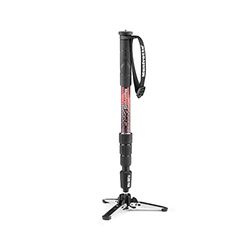 Manfrotto Element MII Monopié Vídeo Fluido Aluminio, Ligero, Carga Hasta 16 kg, Base Fluida Plegable, 4 Secciones, Twist Locks, Para Cámaras DSLR y Sin Espejo