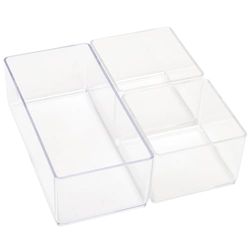 COSMETIC CLUB, SC0692, Organisateur cosmétique modulable Transparent x3, Rangement Pratique pour Maquillage et Accessoires, Design élégant, Facile à Nettoyer, Taille M, Couleur Transparente