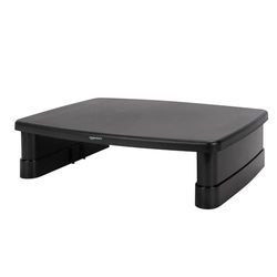Amazon Basics Suporte de mesa retangular ajustável para monitor de computador para reduzir a tensão do pescoço, adapta-se a monitores e computadores portáteis de até 22 lbs, preto