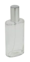 Fantasia - 46193 - Flacon en verre transparent - Ovale - Avec vaporisateur et capuchon argenté - Contenance 100 ml