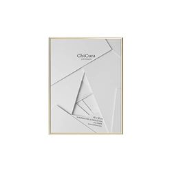 ChiCura Cadre Alu | 40 x 50 cm | Alu | Or | Cadre en verre | Cadre Moderne | Cadre Photo
