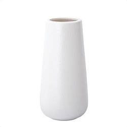 8 Inch Snow White Ceramic Flower Vase for Home Décor, Design Box Packaged