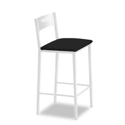 ASTIMESA - Keukenkruk met hoge bekleding en rugleuning - Onderstel van kunstleer - Kleur van de zitting: Zwart. Leveringsomvang: 1 stuk, afmetingen: 90 cm (totale hoogte)