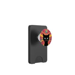 Negro gato arte pintura gato retrato PopSockets PopWallet para MagSafe