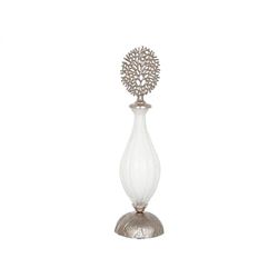 Romimex Bouteille dorée argentée métal Verre 14 x 55 x 14 cm avec Couvercle