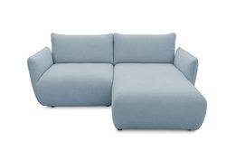 DOMO. collection Hoekbank Minas, kleine modulebank in L-vorm met pocketvering en aantrekkelijke biezennaad, bank, gestoffeerde hoek, hoekbank 194 x 168 x 79 cm b x d x h, lichtblauw, Hellblau