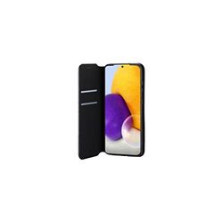 Custodia a portafoglio compatibile con Samsung A72, a portafoglio, con scomparti per carte di credito, protezione integrale, colore: Nero