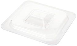 Vogue Polycarbonate Plastic 1/6 Gastronorm Lid, Clear, GN 1/6 Lid, Size: 176(W) X 162(D) mm, Dishwasher Safe, Temperature Range: -40°C to 100°C, Transparent for Easy Monitoring, U248