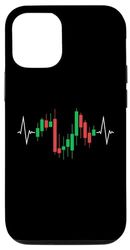 Custodia per iPhone 12/12 Pro Stock Trading Heartbeat Trader Pulse Line Candelieri ECG