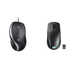 Logitech Advanced Corded Mouse & CORSAIR M75 WIRELESS RGB Lichtgewicht FPS