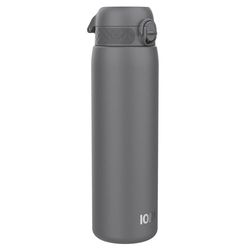 ION8 Gourde Isotherme 1 Litre, 920 ml, Anti-Fuite, Facile à Ouvrir, Verrouillage Sécurisé, Lavable au Lave-Vaisselle, Acier Inoxydable, Isolation Sous Vide, Idéale pour le Sport et le Yoga, Gris