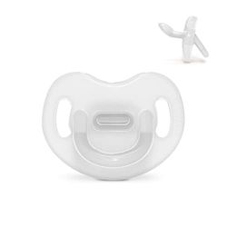 Suavinex, Siliconen fopspeen voor baby's van 6 tot 18 maanden, anatomische speen super zacht en flexibel, ideaal om te slapen, kleur essence, transparant
