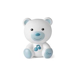 Chicco - Luz de presença ursinho, candeeiro portátil com música clássica e sons relaxantes, dois modos: Luz noturna e luz guia portátil, azul, 0 meses +