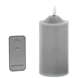 Set di 4 candele in cera con LED e telecomando grigio 7,5 x 7,5 x 15 cm
