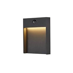 SLV 1002954 Applique Flatt Sensor/Éclairage pour Murs, allées, entrées, Spot LED saillie d'extérieur, Lampe de jardin/IP54 3000/4000K 16W 600lm Anthracite, Aluminium, 16 W