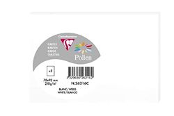 Clairefontaine 5 stuks pollen 26216C 5 kaarten 9,5 x 7 cm, wit