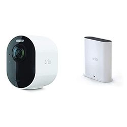 Arlo Ultra 2 Security Camera Outdoor, Camera Only, Free Trial of Arlo Secure, White & Certified Accessory | SmartHub Add-On Unit, White