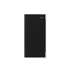 Letts Roma Slim week to view with appointments, notes & planners 2024 leather diary - black