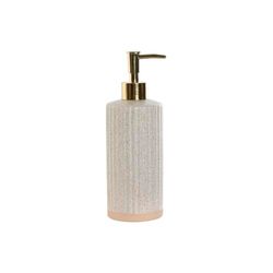 Home ESPRIT Zeepdispenser, beige, goud, aardewerk, mat, 8 x 7 x 21 cm