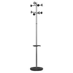 Unilux 100340697 kapstok met draaibare kop, met 8 kledinghaken en paraplustandaard, 175 x 34 cm, verchroomd